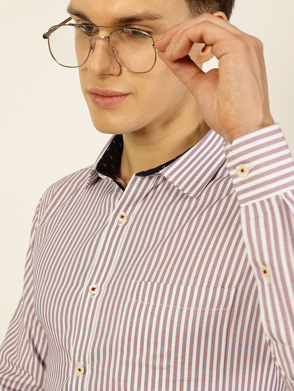 Thomas Scott Men Smart Opaque Striped Formal Shirt