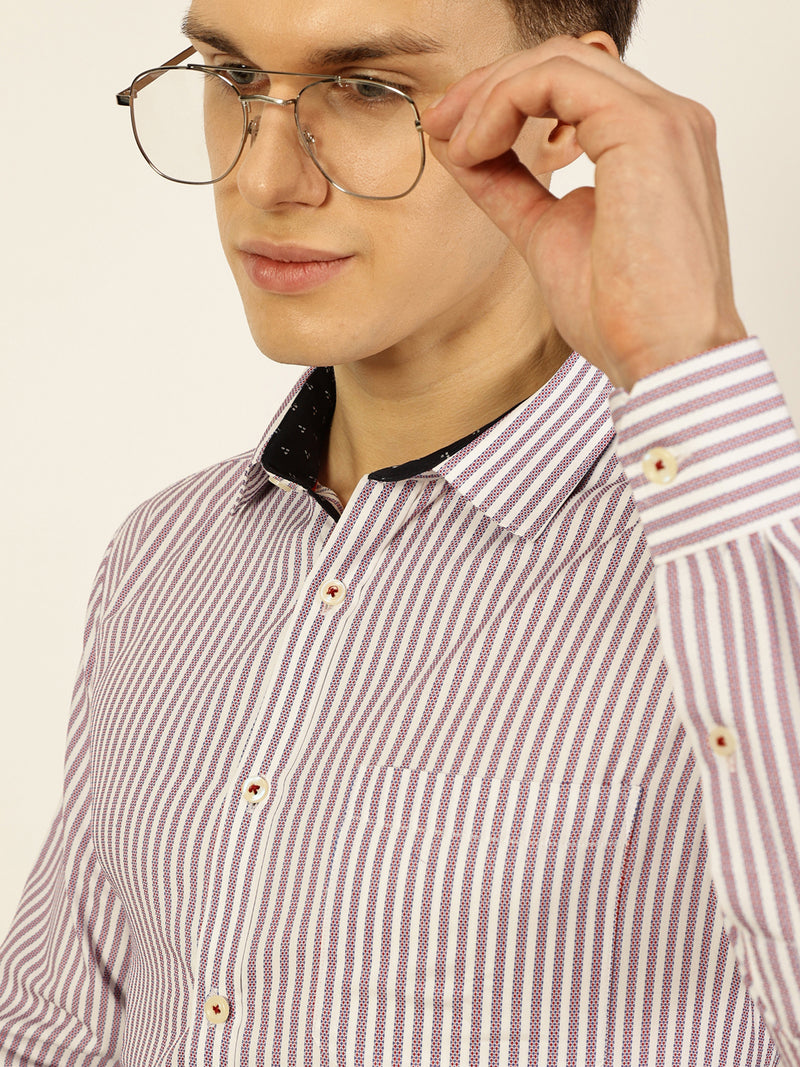 Thomas Scott Men Smart Opaque Striped Formal Shirt