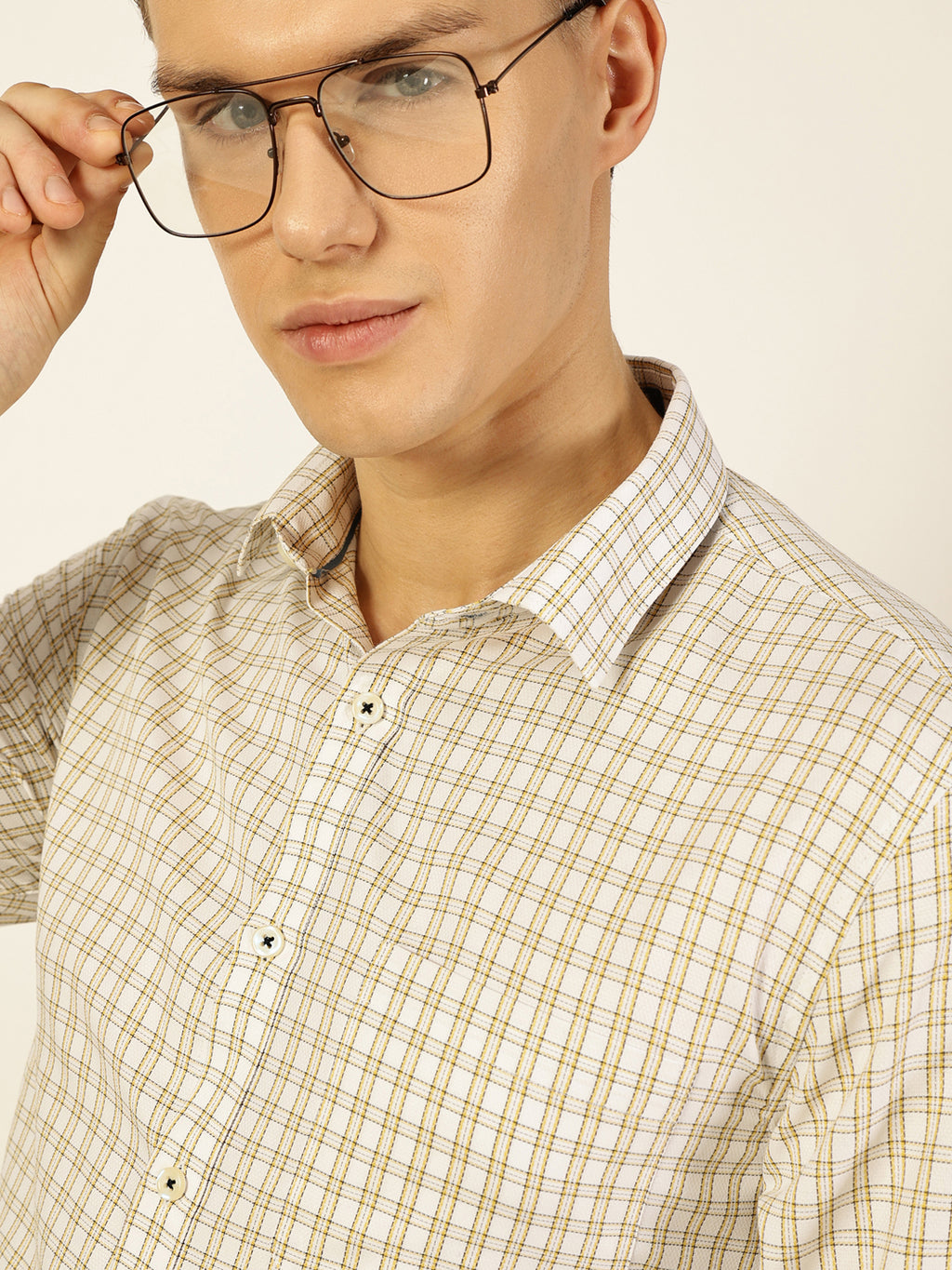 Thomas Scott Men Smart Shepherd Checks Opaque Checked Formal Shirt