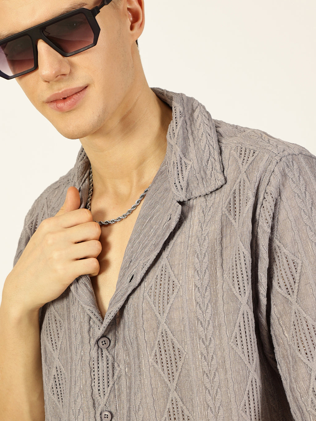 Thomas Scott Men Premium Semi Sheer Casual Shirt