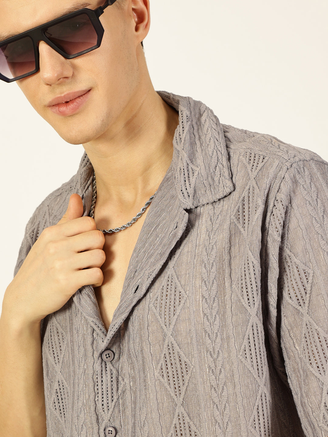 Thomas Scott Men Premium Semi Sheer Casual Shirt