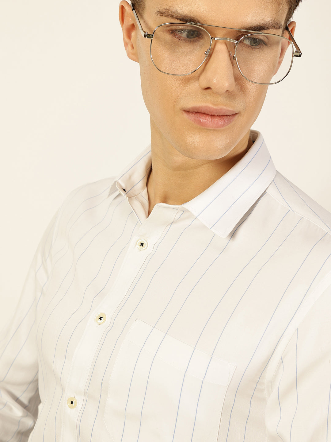 Thomas Scott Men Smart Opaque Striped Formal Shirt