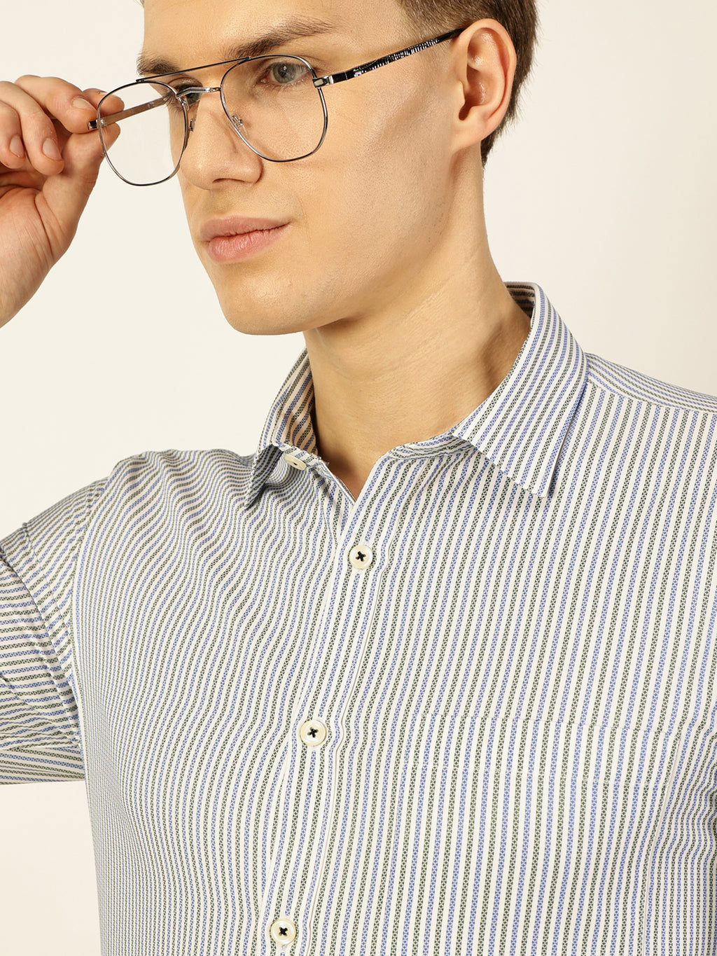 Thomas Scott Men Smart Pinstripes Opaque Striped Formal Shirt