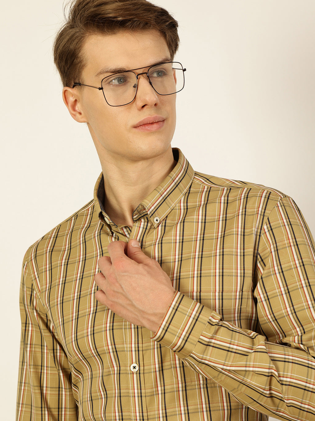 Thomas Scott Men Smart Tartan Checks Opaque Checked Formal Shirt