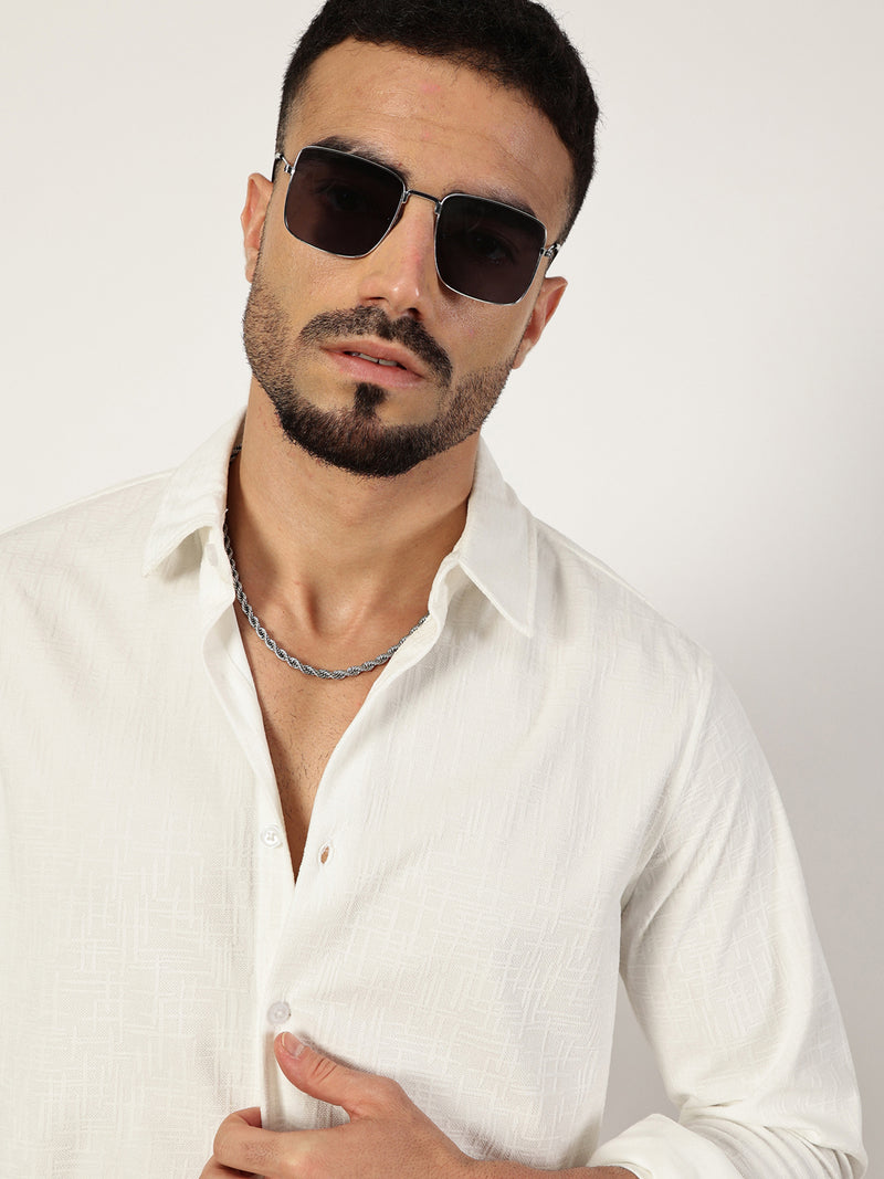 Thomas Scott Men Premium Slim Fit Opaque Casual Shirt