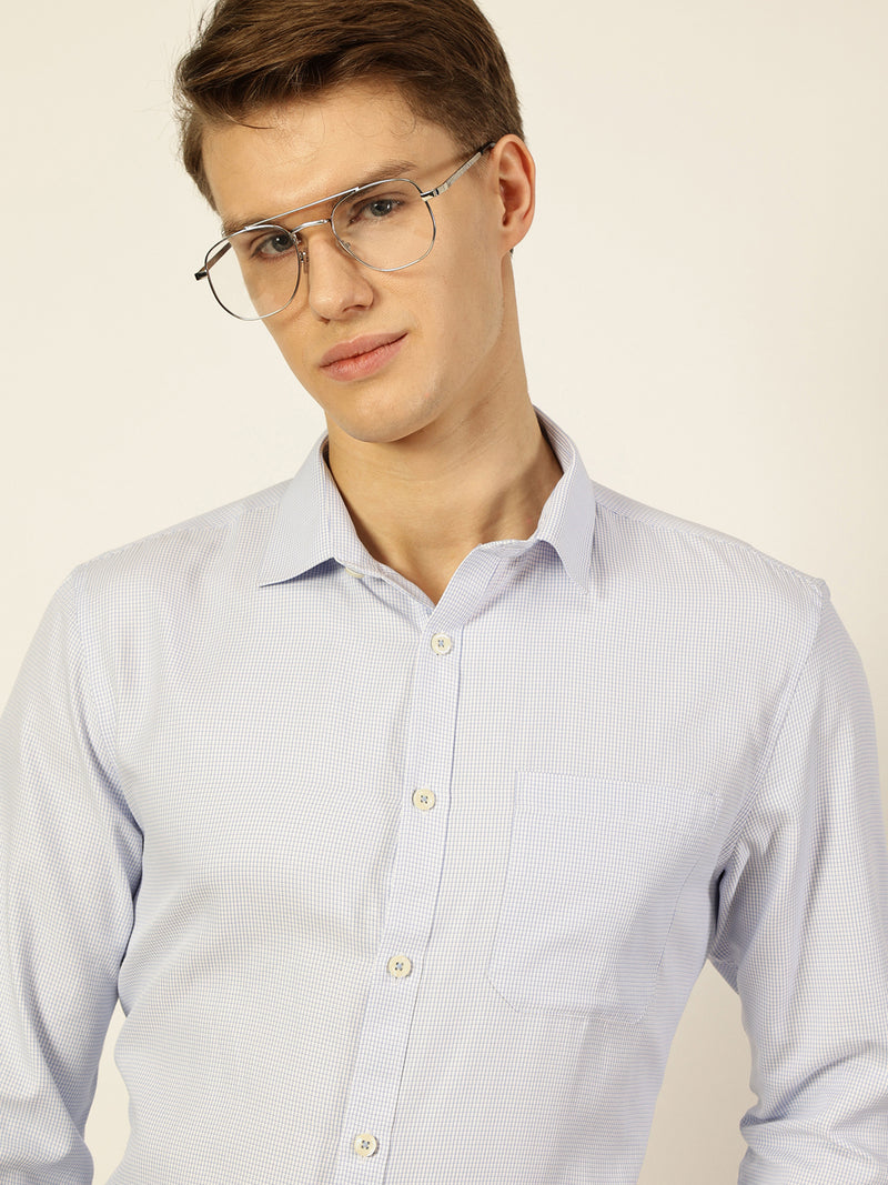 Thomas Scott Men Smart Micro Checks Opaque Checked Formal Shirt