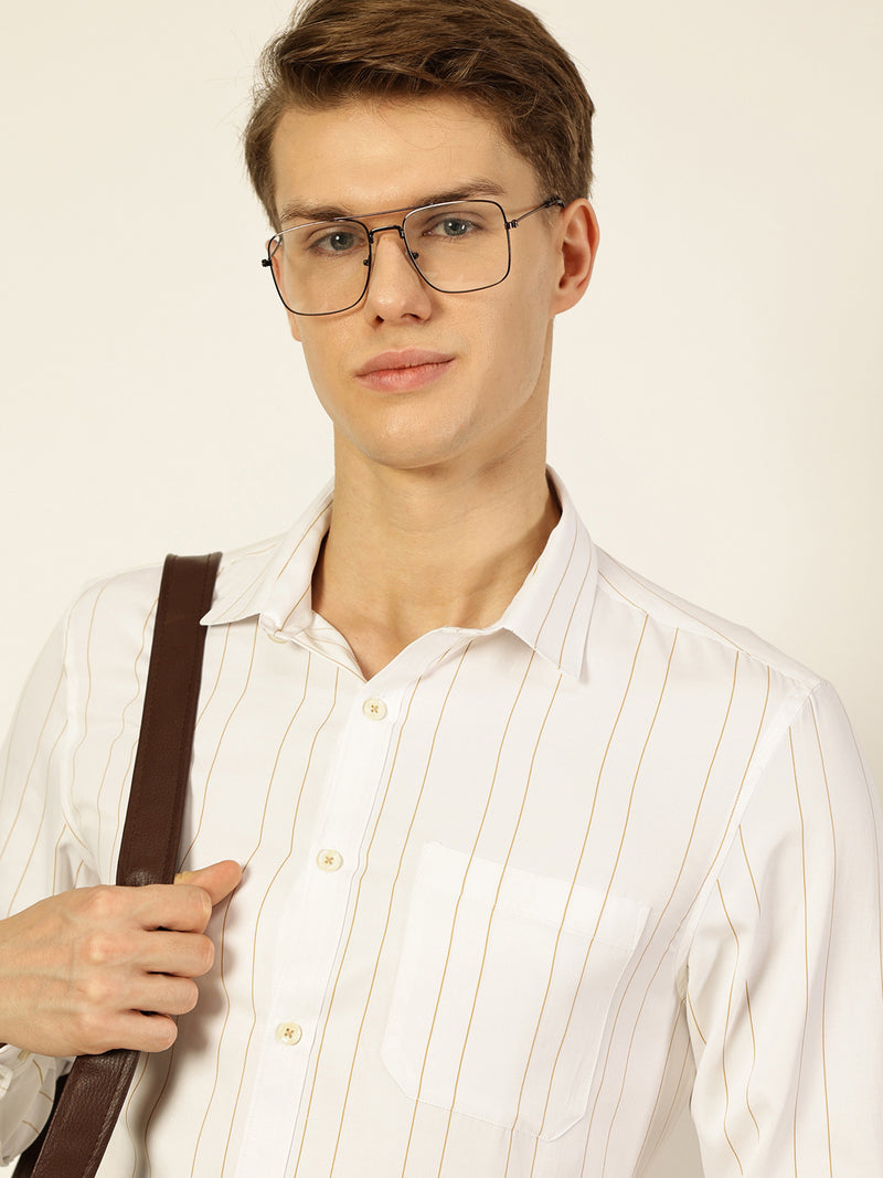 Thomas Scott Men Smart Opaque Striped Formal Shirt