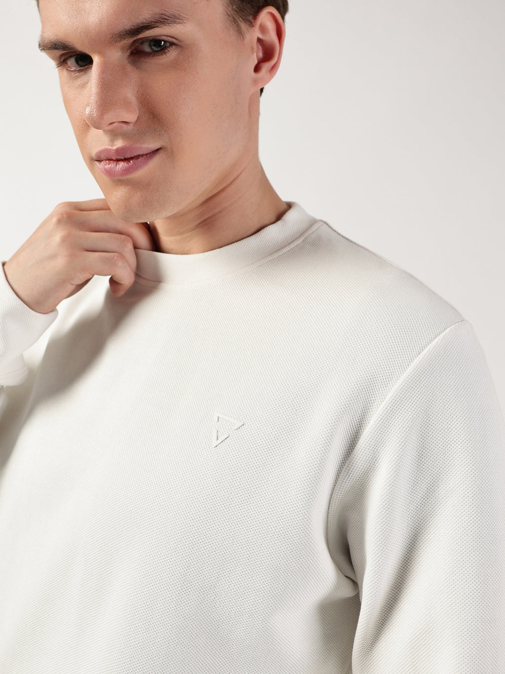 Thomas Scott Men Anti Odour Solid Round Neck Pullover Sweatshirt