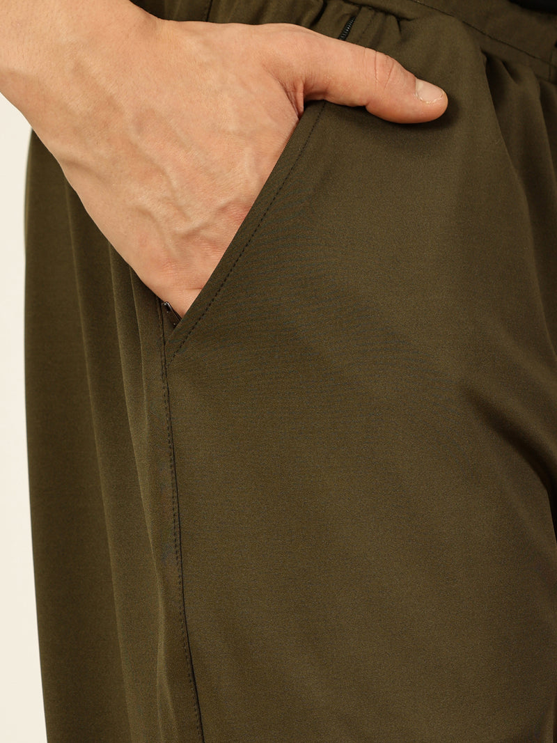 Thomas Scott Men Olive Mid-Rise Regular Fit Track Pant
