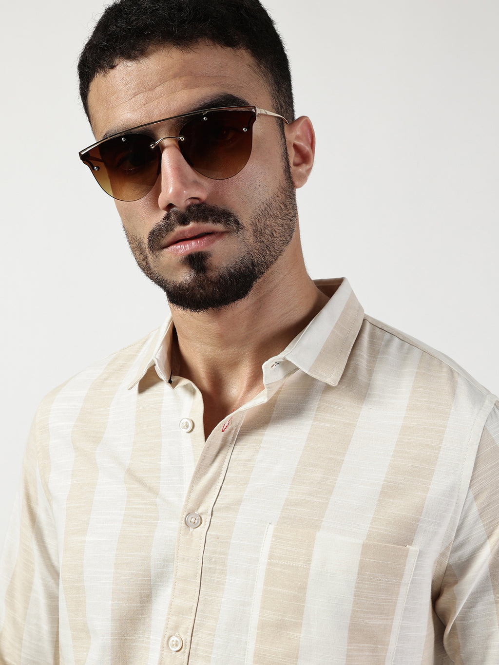 Thomas Scott Men Premium Slim Fit Opaque Striped Casual Shirt
