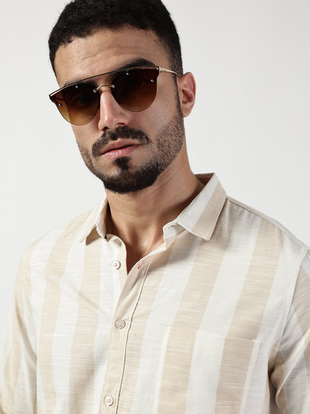 Thomas Scott Men Premium Slim Fit Opaque Striped Casual Shirt