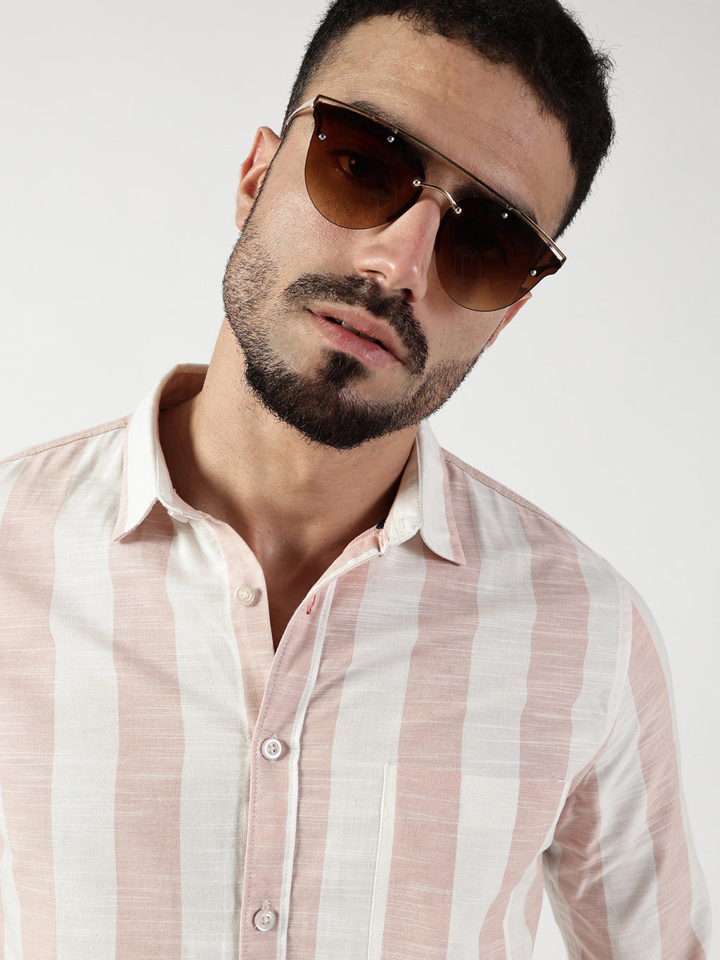 Thomas Scott Men Premium Slim Fit Opaque Striped Casual Shirt