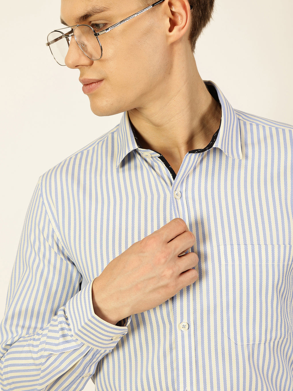 Thomas Scott Men Smart Opaque Striped Formal Shirt