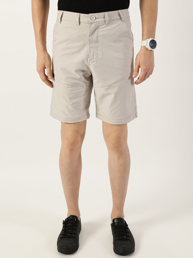 Thomas Scott Men Light Grey Relaxed Straight Fit Convertible Trousers