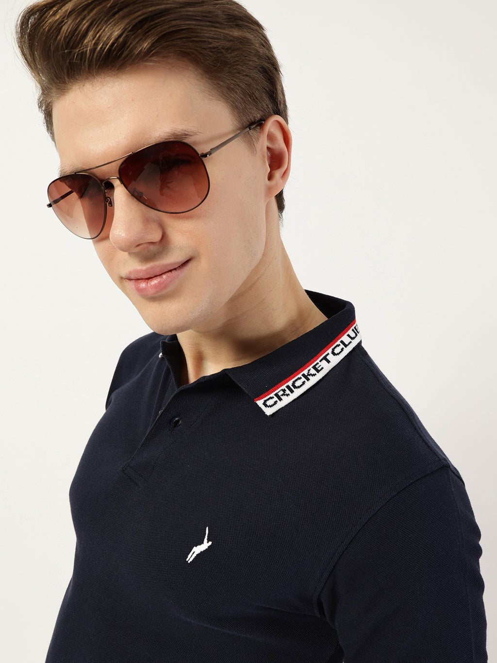 Thomas Scott Men Navy Polo Collar T-shirt