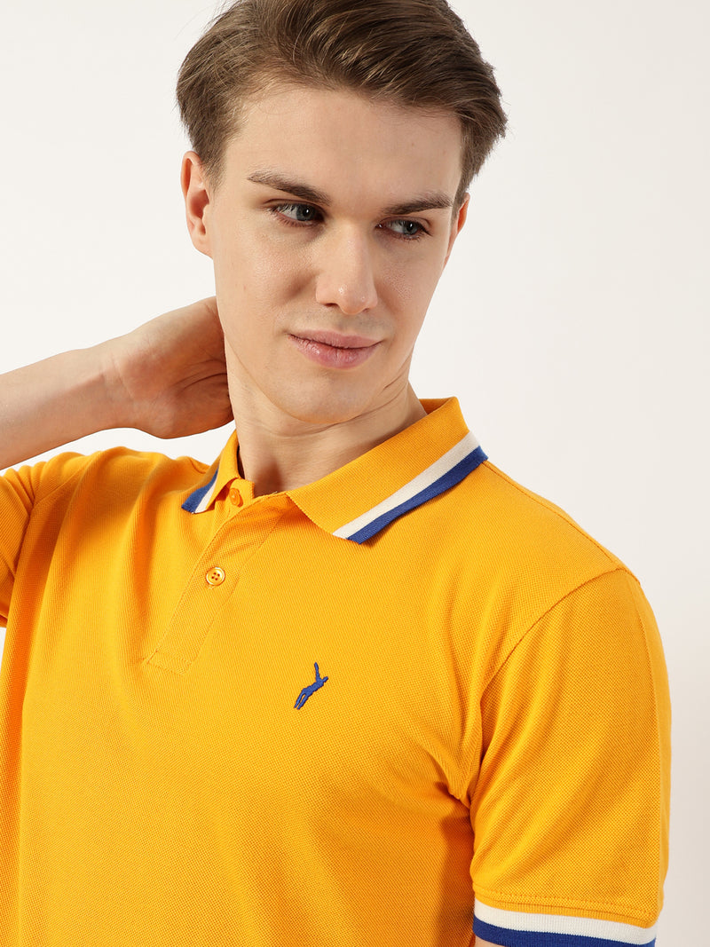 Thomas Scott Men Yellow Polo Collar T-shirt