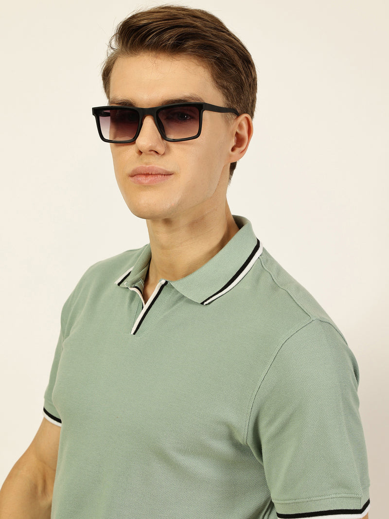 Thomas Scott Men Pista Solid Polo Collar Cotton T-shirt