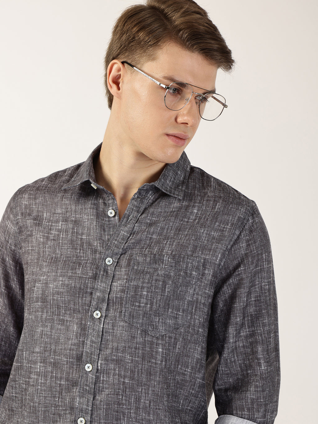 Thomas Scott Men Black Premium Slim Fit Opaque Casual Shirt