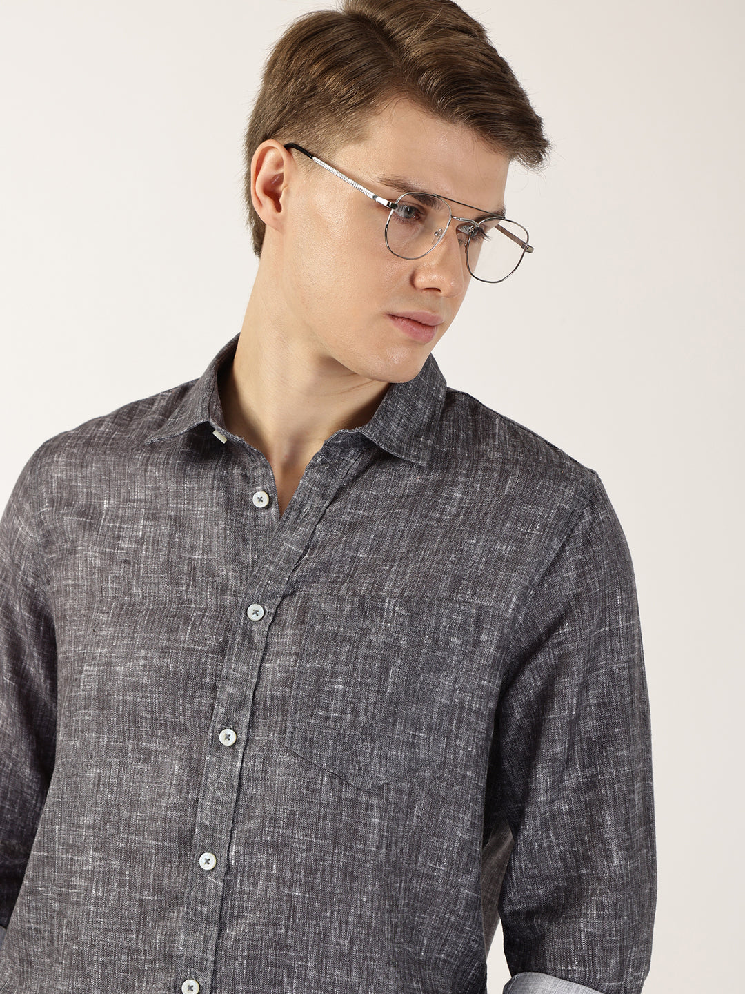 Thomas Scott Men Black Premium Slim Fit Opaque Casual Shirt