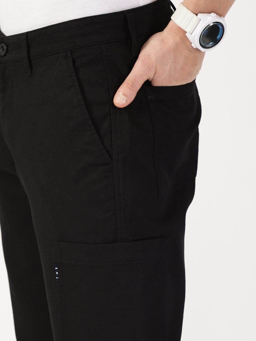 Thomas Scott Men Black Smart Chinos Trousers