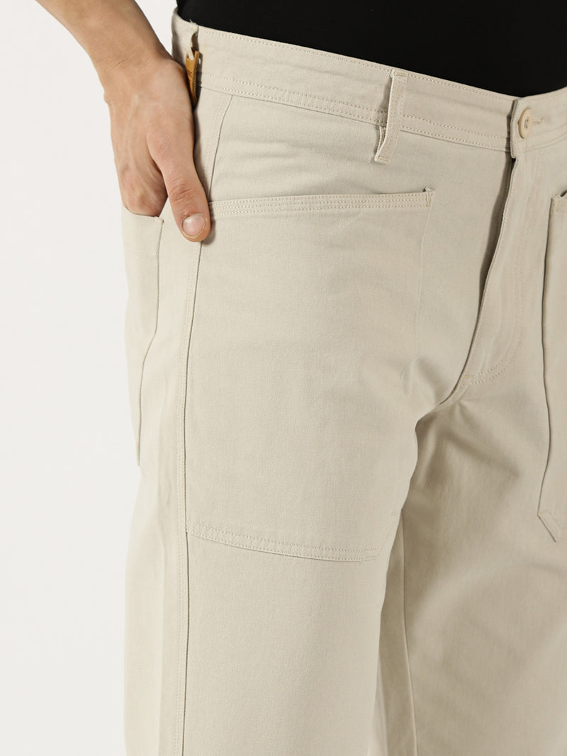Thomas Scott Men Fawn Smart Straight Fit Easy Wash Trousers