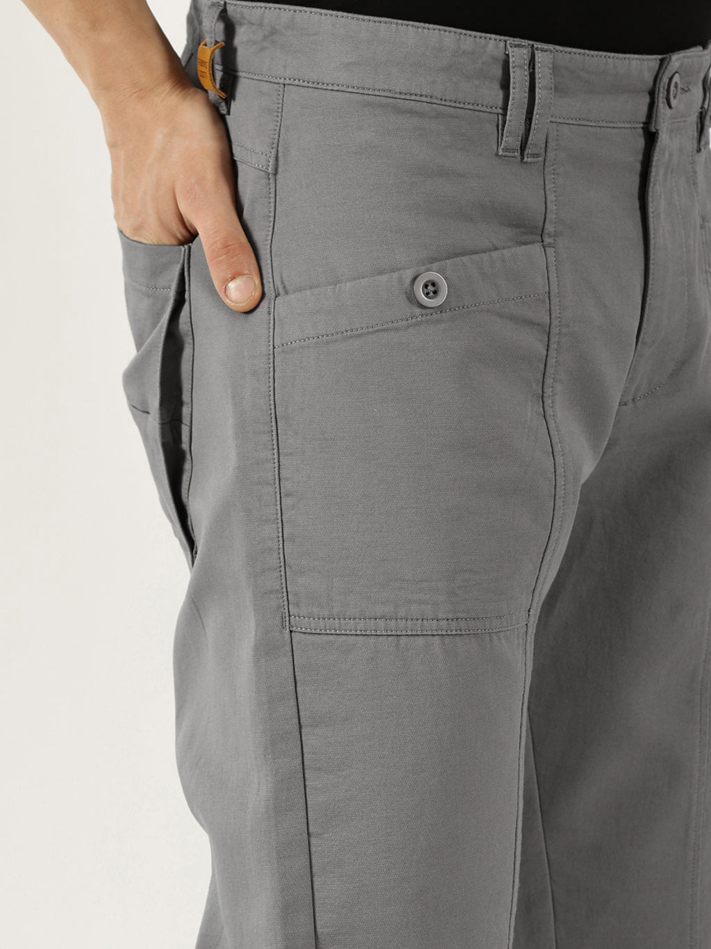 Thomas Scott Men Grey Smart Easy Wash Cargos Trousers