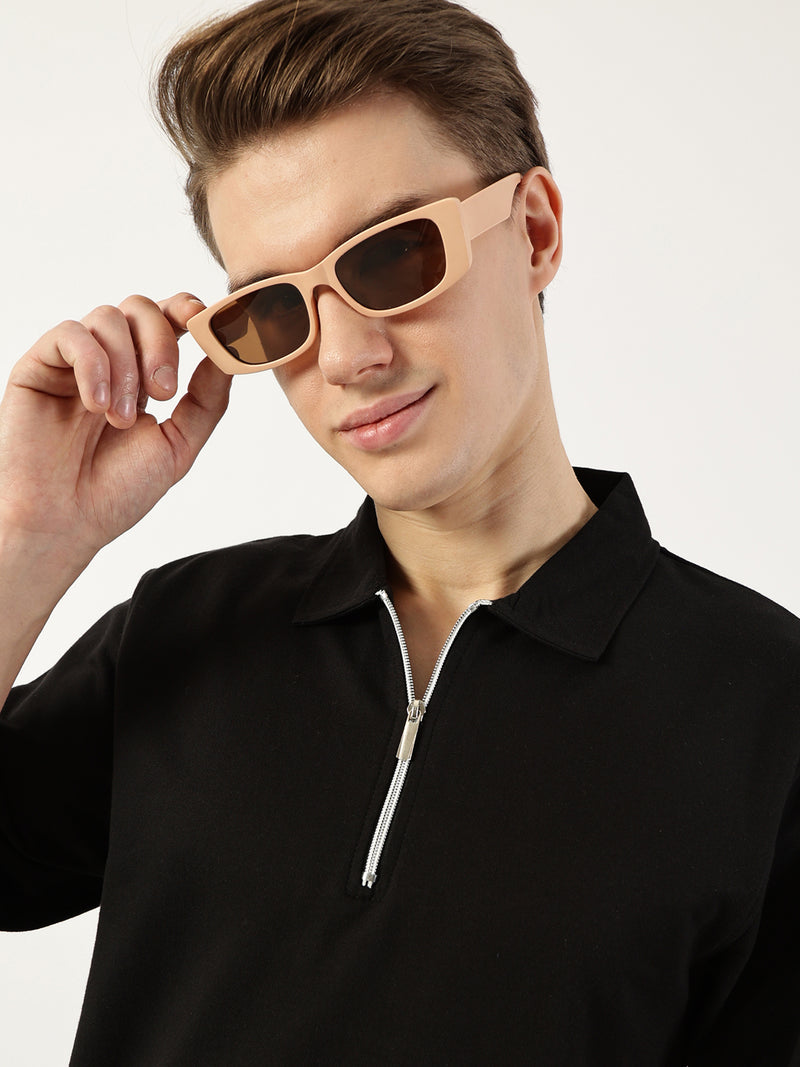 Thomas Scott Men Black Polo Collar Bio Finish T-shirt