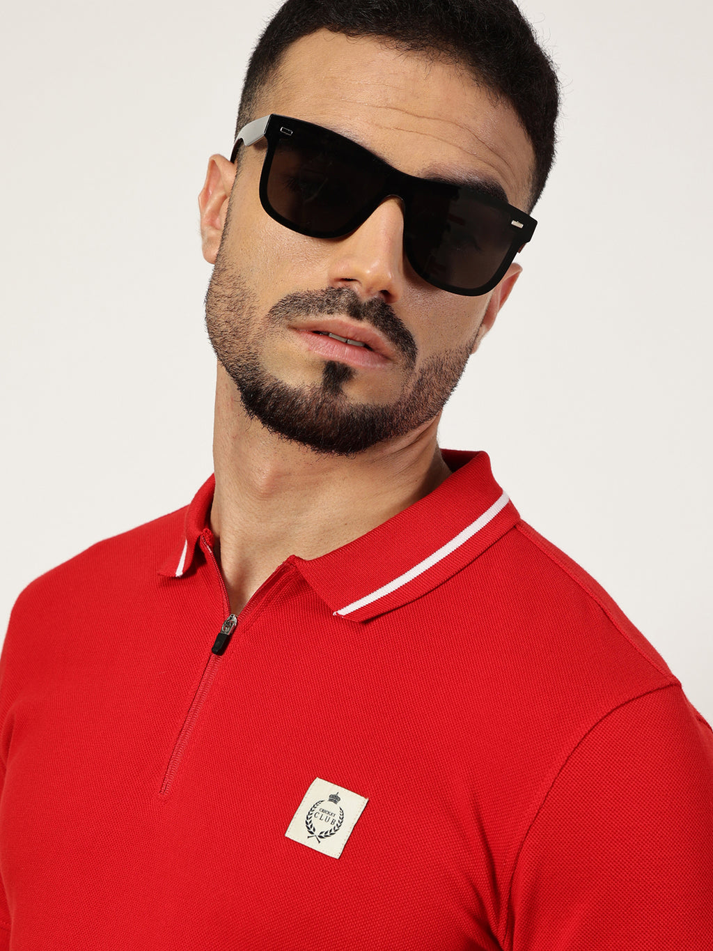 Thomas Scott Men Red Polo Collar T-shirt