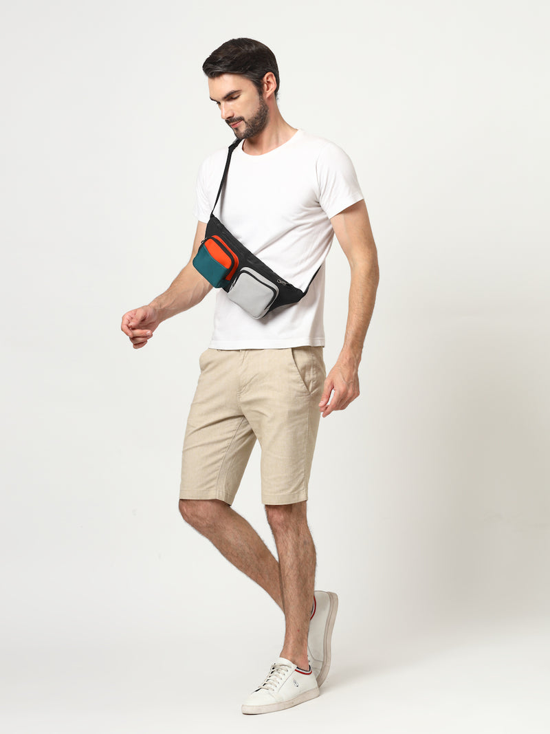 Thomas Scott Men Colourblocked Waist Pouch