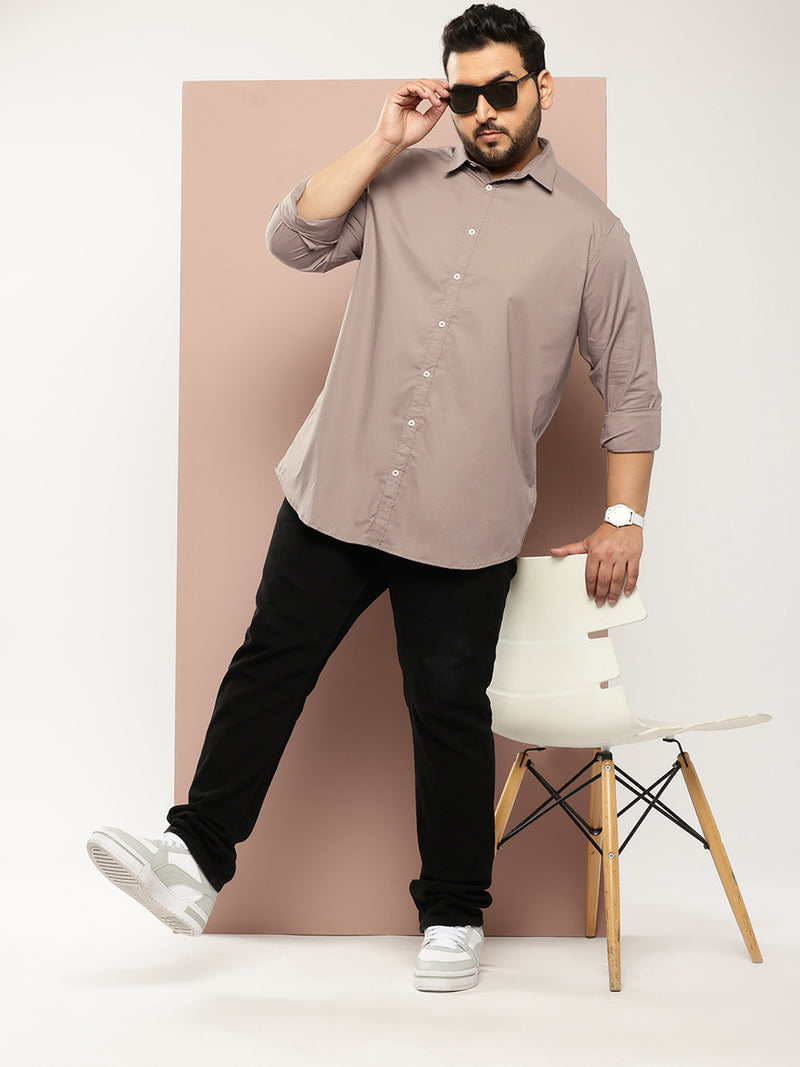 Thomas Scott Men Brown Plus Size Premium Casual Shirt