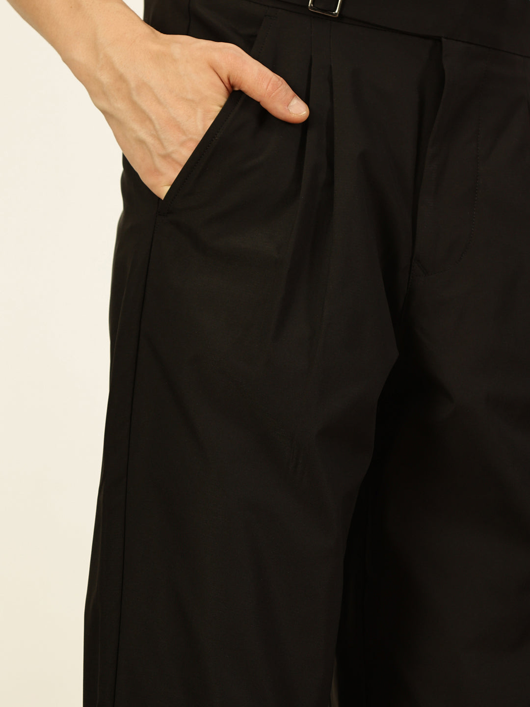 Thomas Scott Men Black Smart Pleated Trousers