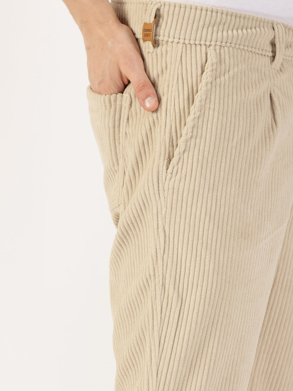 Thomas Scott Men Fawn Striped Smart Fit Chinos Trousers