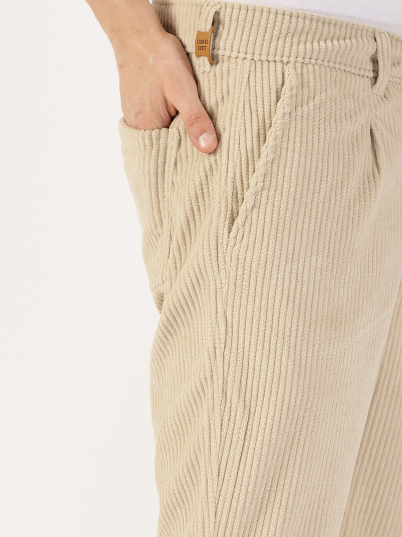 Thomas Scott Men Fawn Striped Smart Fit Chinos Trousers