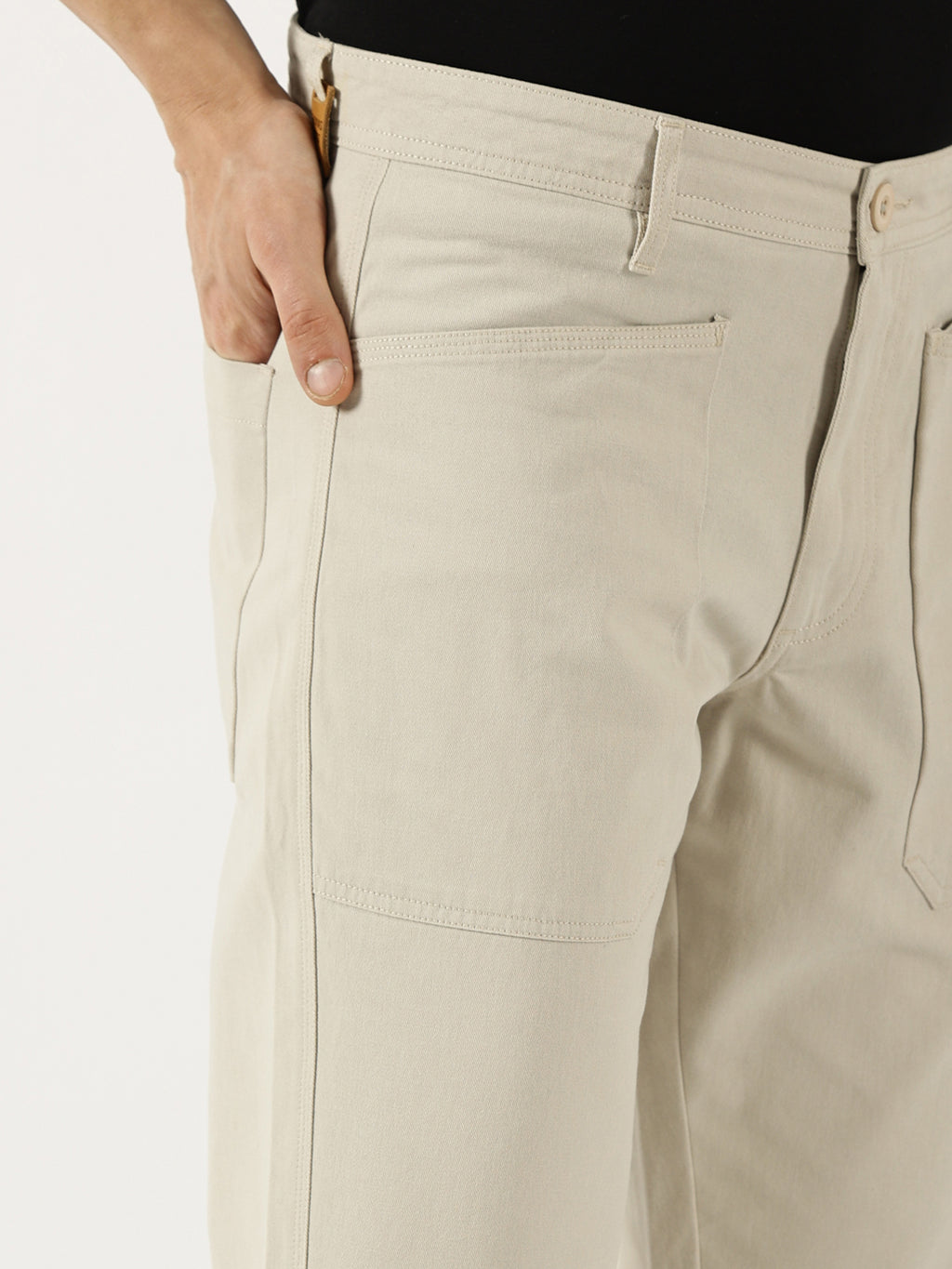 Thomas Scott Men Light Grey Smart Straight Fit Easy Wash Trousers