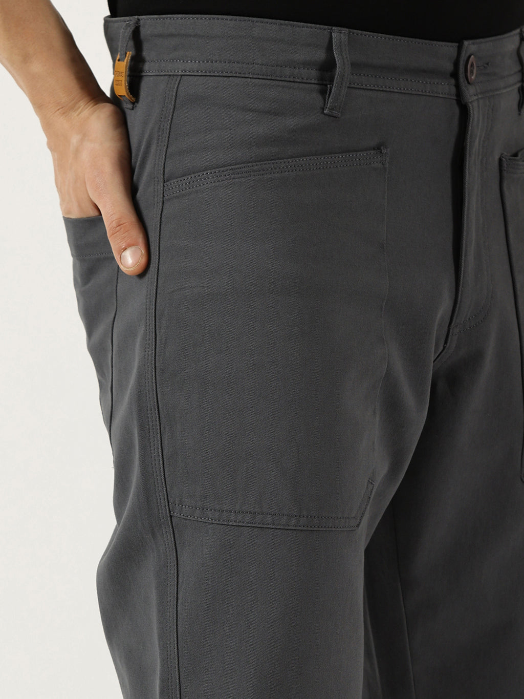 Thomas Scott Men Mid Blue Smart Straight Fit Easy Wash Trousers