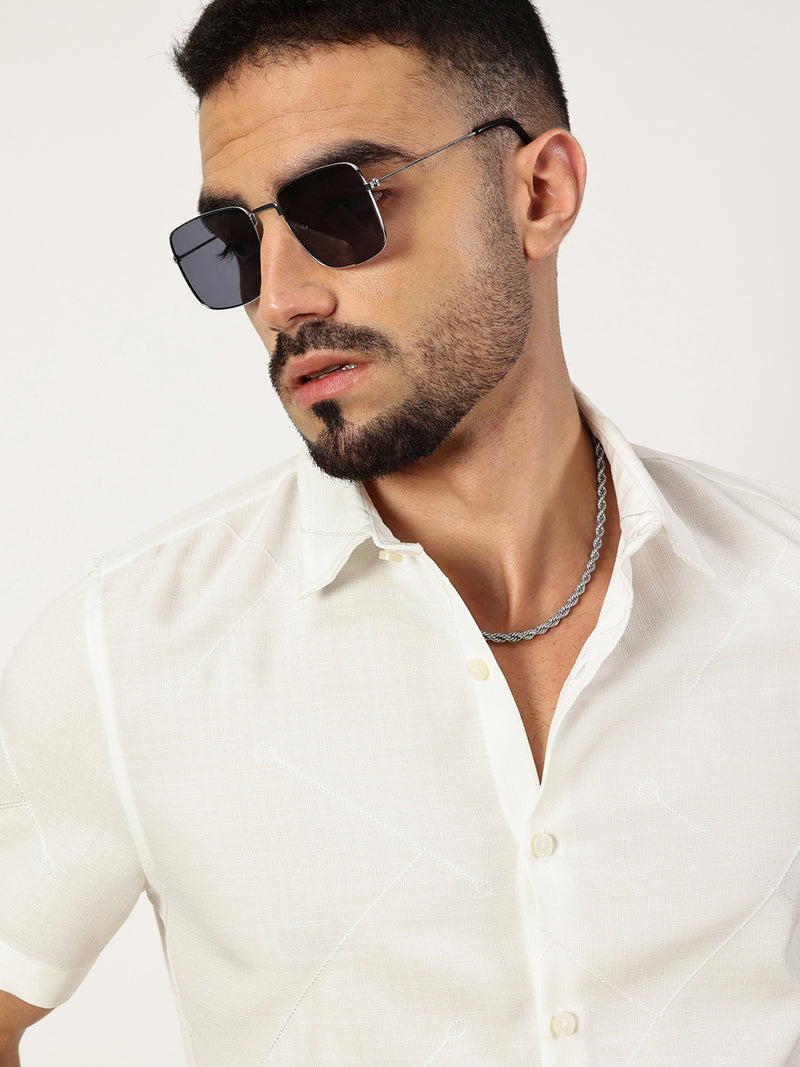 Thomas Scott Men Premium Slim Fit Opaque Casual Shirt