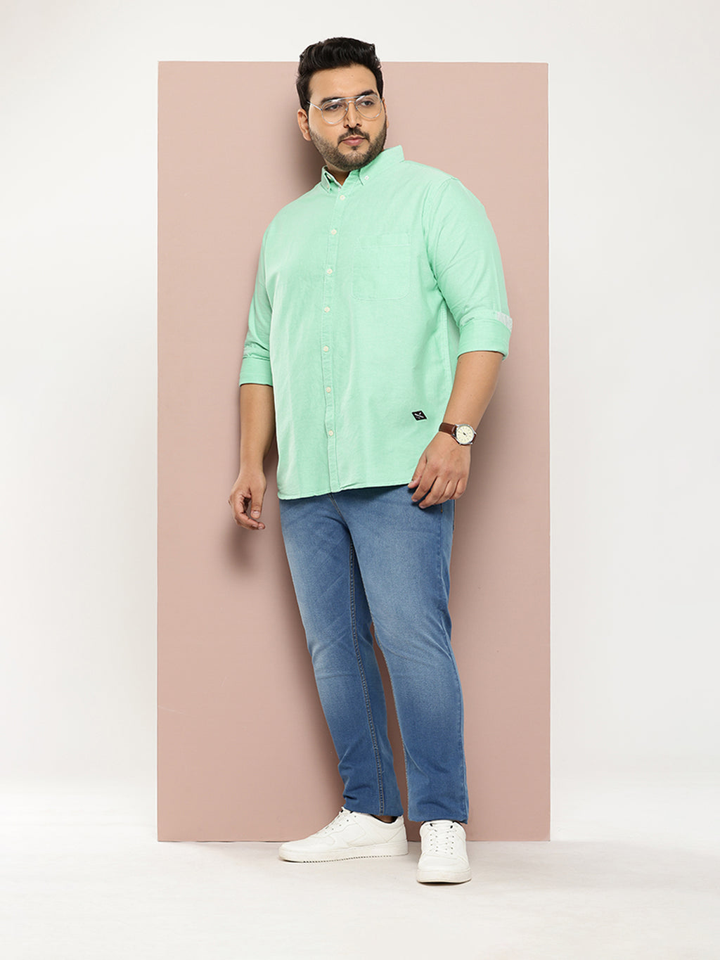 Thomas Scott Men Plus Size Relaxed Pure Cotton Casual Shirt