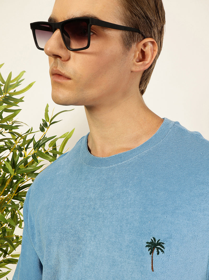 Thomas Scott Men Solid Round Neck Oversized Casual T-shirt
