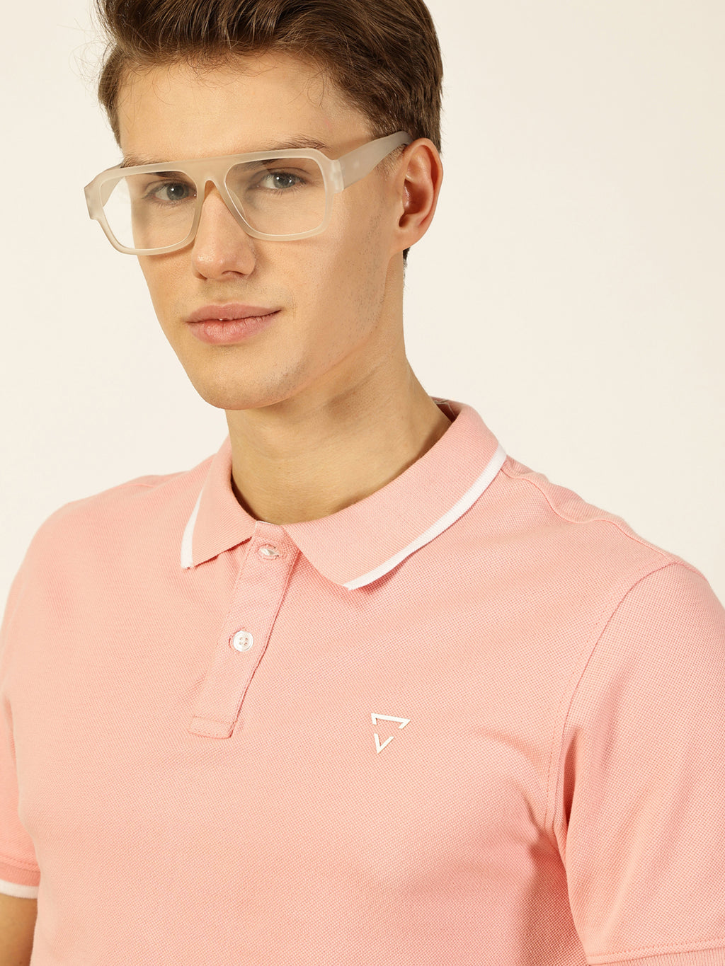 Thomas Scott Men Pink Regular Fit Polo Tshirt
