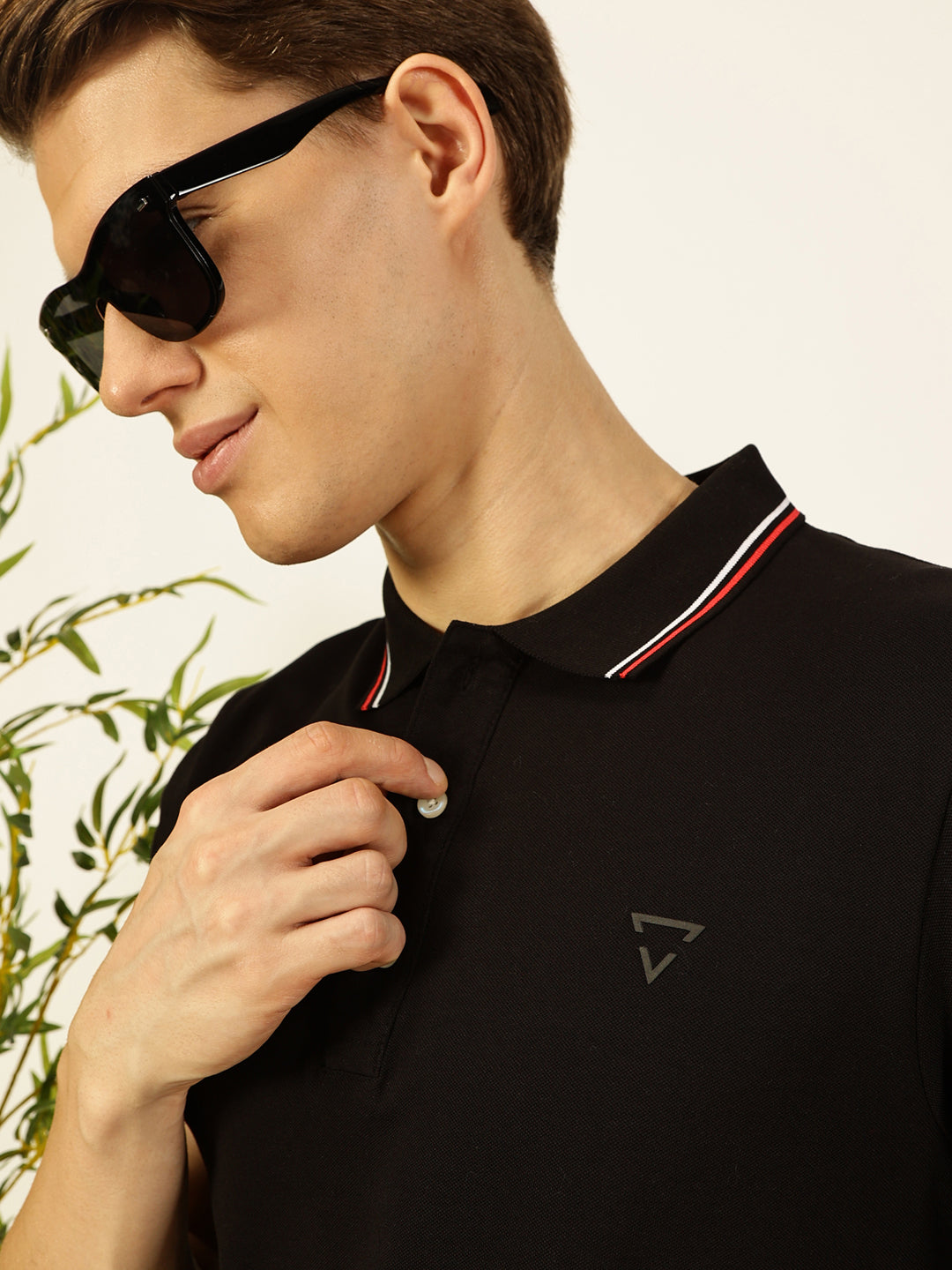 Thomas Scott Men Black Regular Fit Polo Tshirt - S