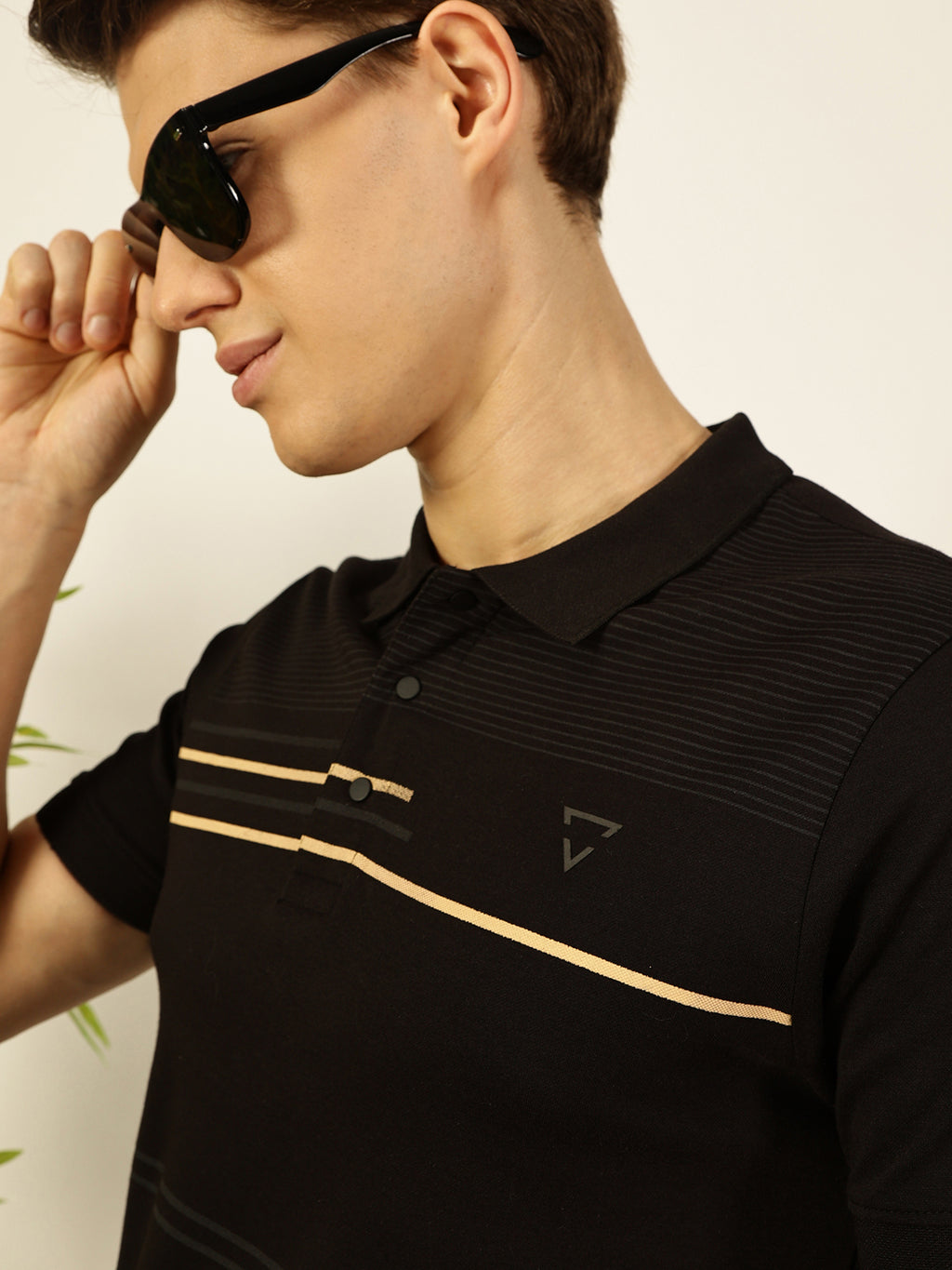 Thomas Scott Men Black Cotton Polo Tshirt - S