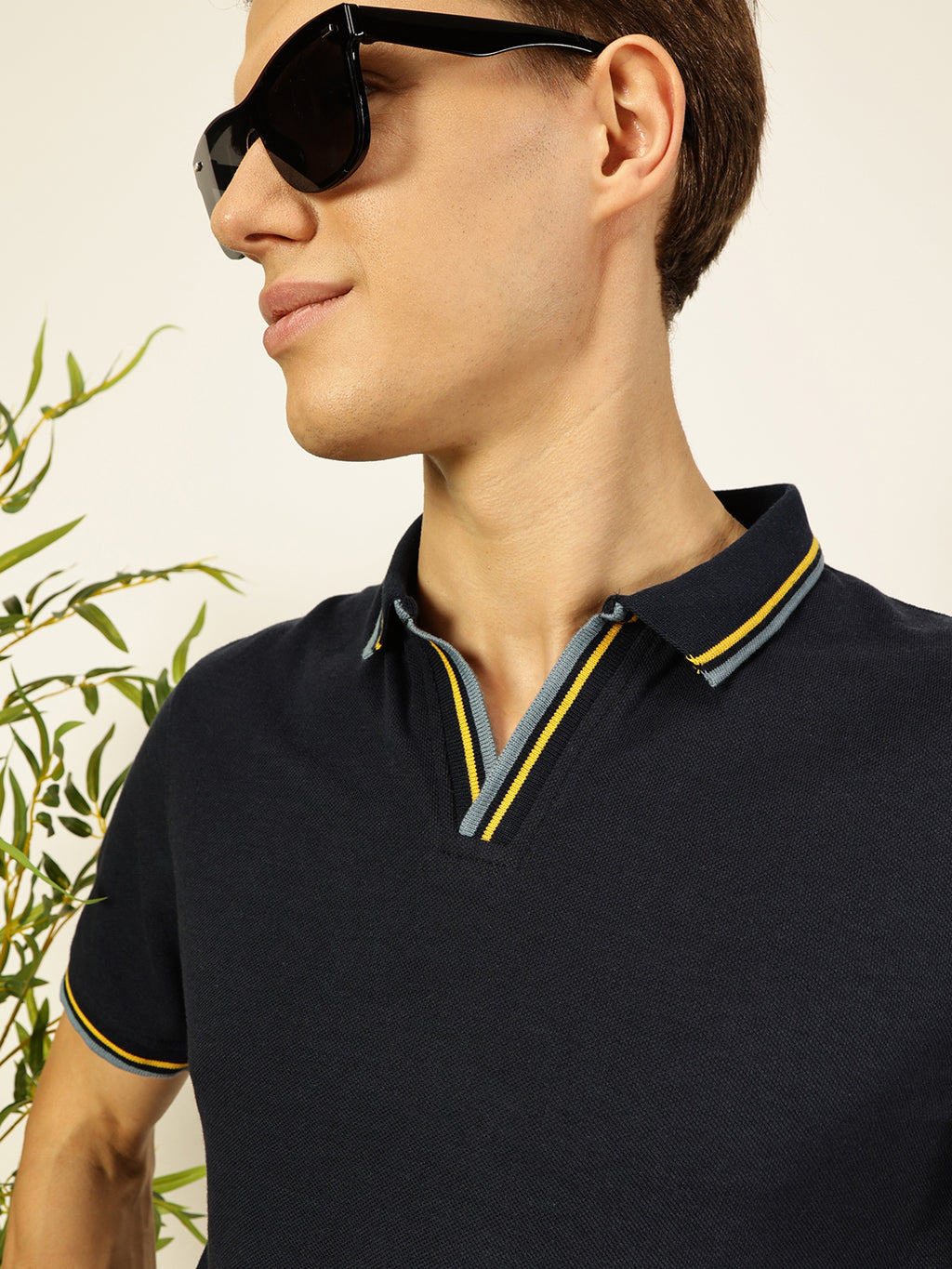Thomas Scott Men Navy Blue Regular Fit Polo Tshirt - S