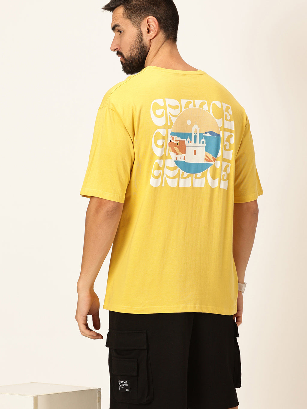 Thomas Scott Men Round Neck Printed Drop-Shoulder Sleeves Bio Finish T-shirt