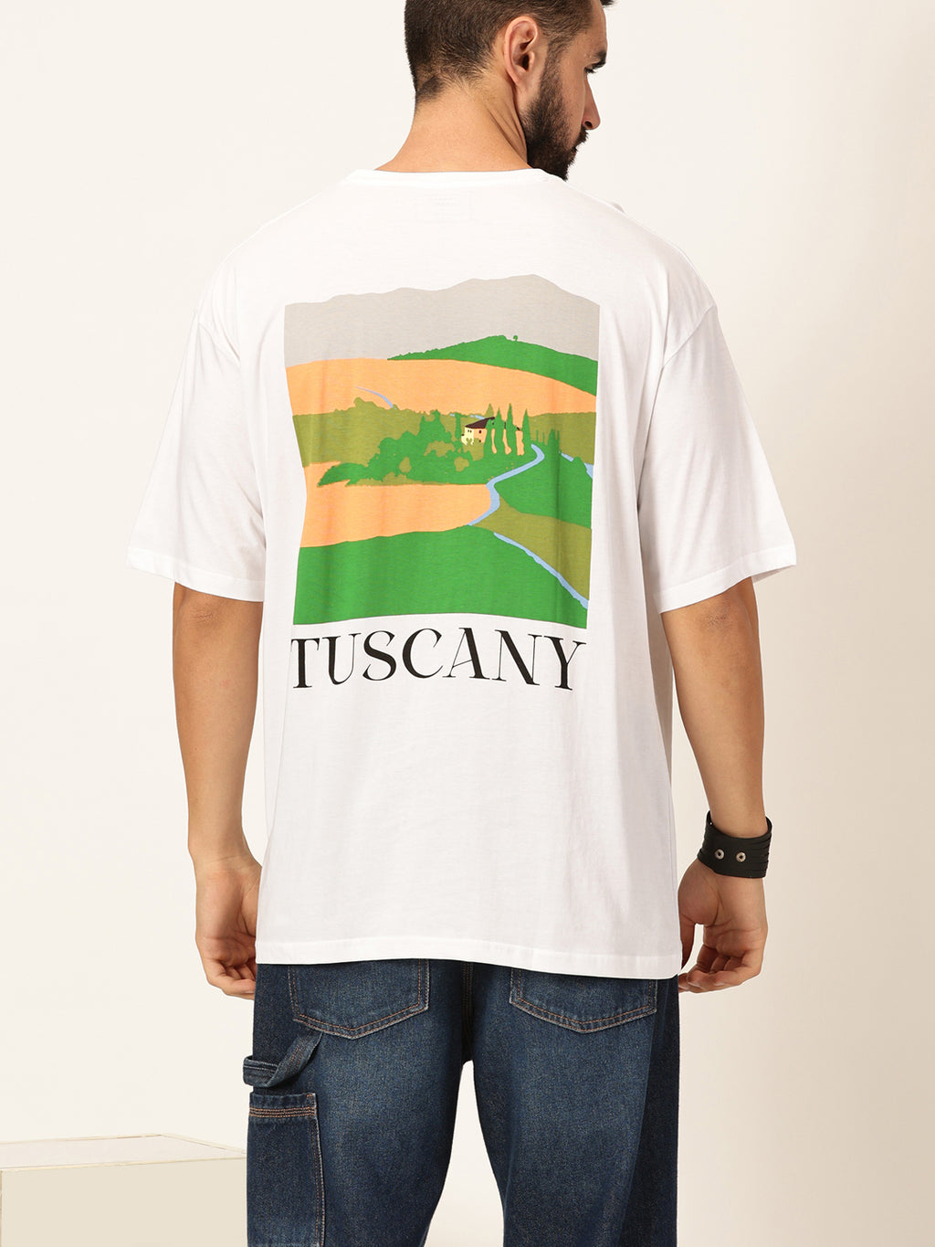 Thomas Scott Men Graphic Printed Bio Finish Pure Cotton Oversized T-shirt