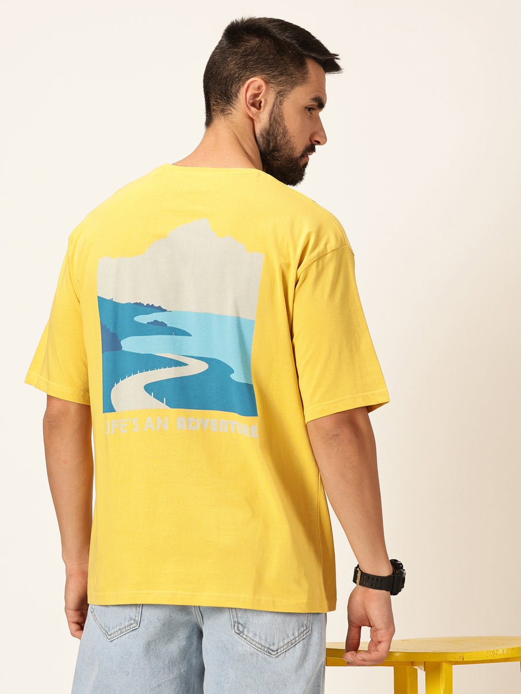 Thomas Scott Men Graphic Printed Bio Finish Pure Cotton Oversized T-shirt