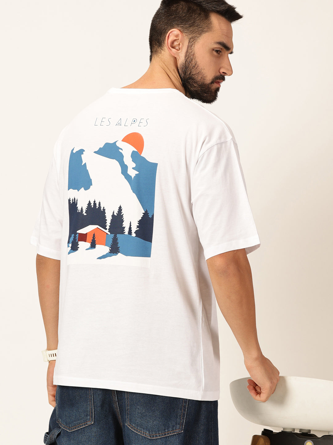 Thomas Scott Men Graphic Printed Bio Finish Pure Cotton Oversized T-shirt