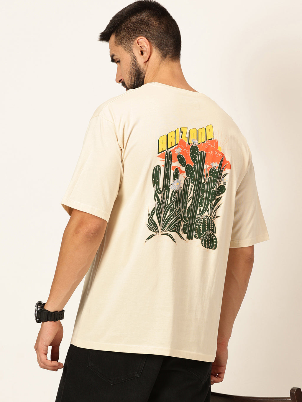 Thomas Scott Men Oversized Graphic Printed Cotton Bio Finish T-shirt