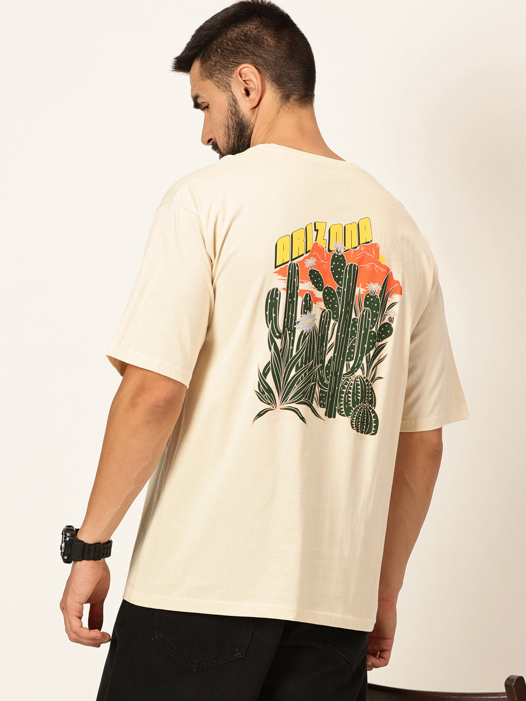 Thomas Scott Men Oversized Graphic Printed Cotton Bio Finish T-shirt
