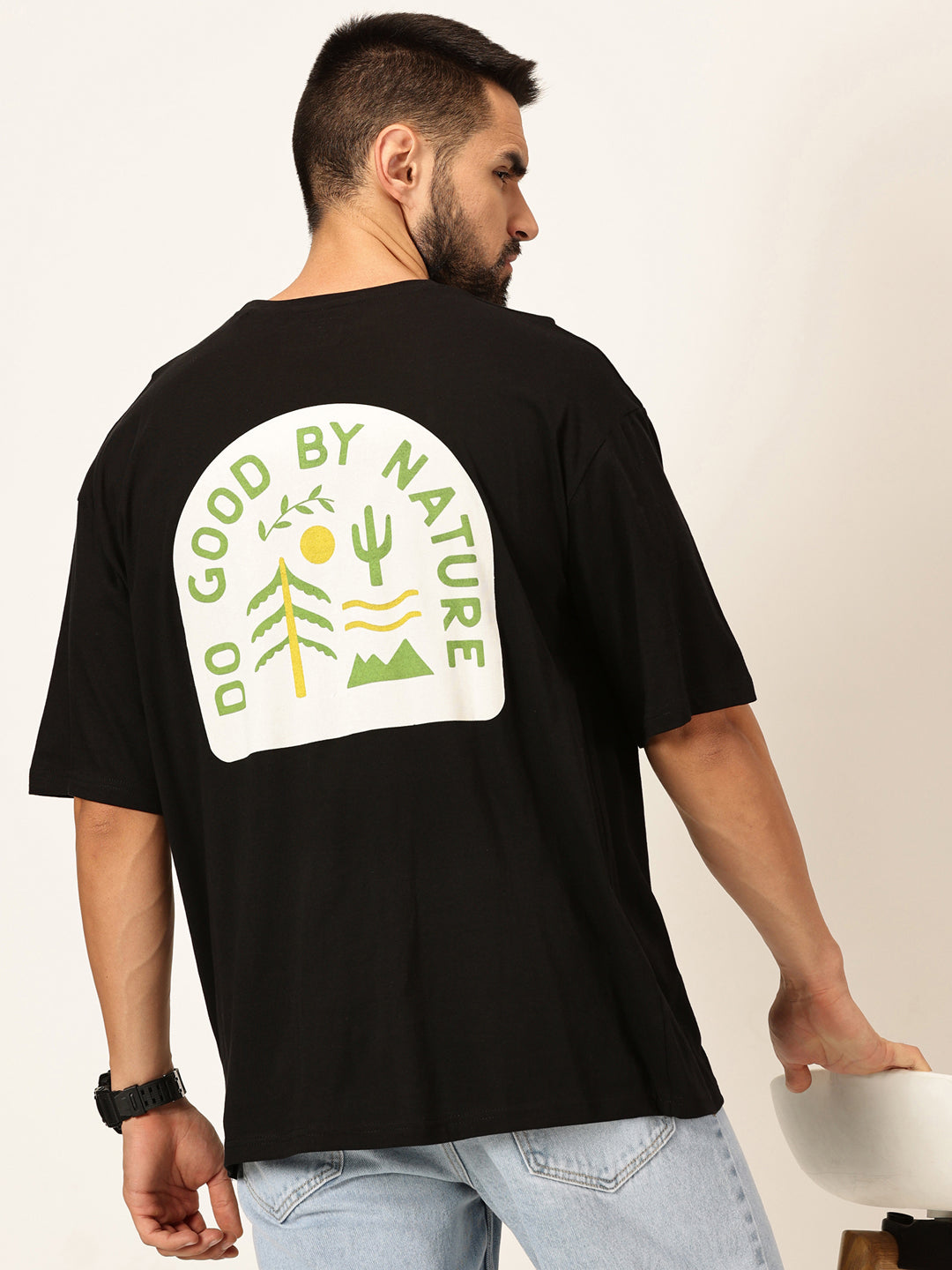 Thomas Scott Men Oversized Typography Printed Cotton Bio Finish T-shirt
