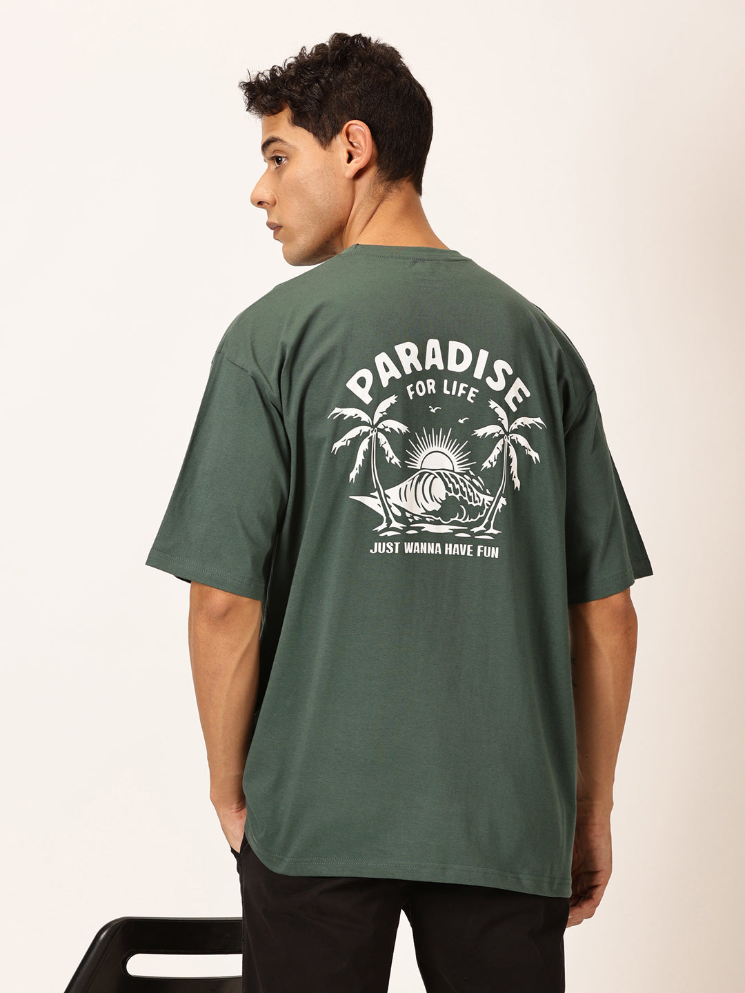 Thomas Scott Men Round Neck Typography Cotton Oversized T-shirt